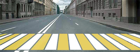 Изображение пешеходного перехода в вопросе билета ПДД ГИБДД онлайн